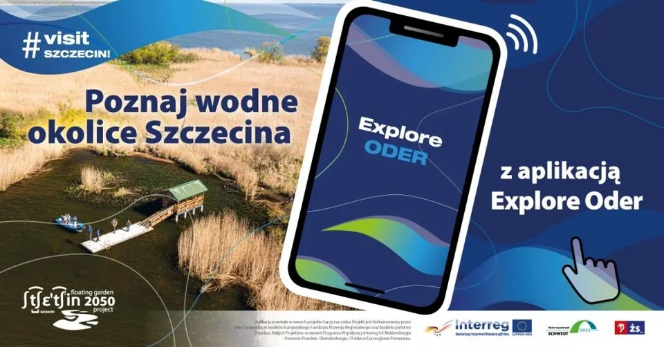 Poznaj wodne okolice Szczecina z aplikacją Explore Oder — oficjalna grafika promocyjna #VisitSzczecin