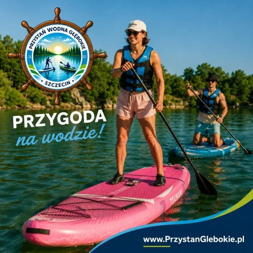 SUP jednoosobowy, uniwersalny z opcją małego dziecka (Maks. 120 kg) na jeziorze Głębokie