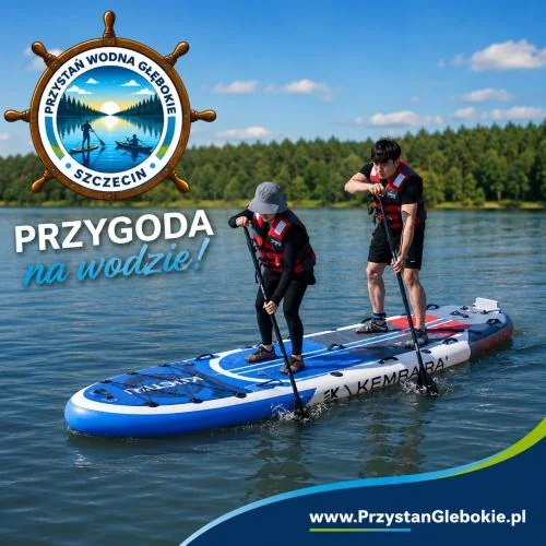 SUP uniwersalny dwu- lub trzyosobowy (Maks. 300 kg) na jeziorze Głębokie