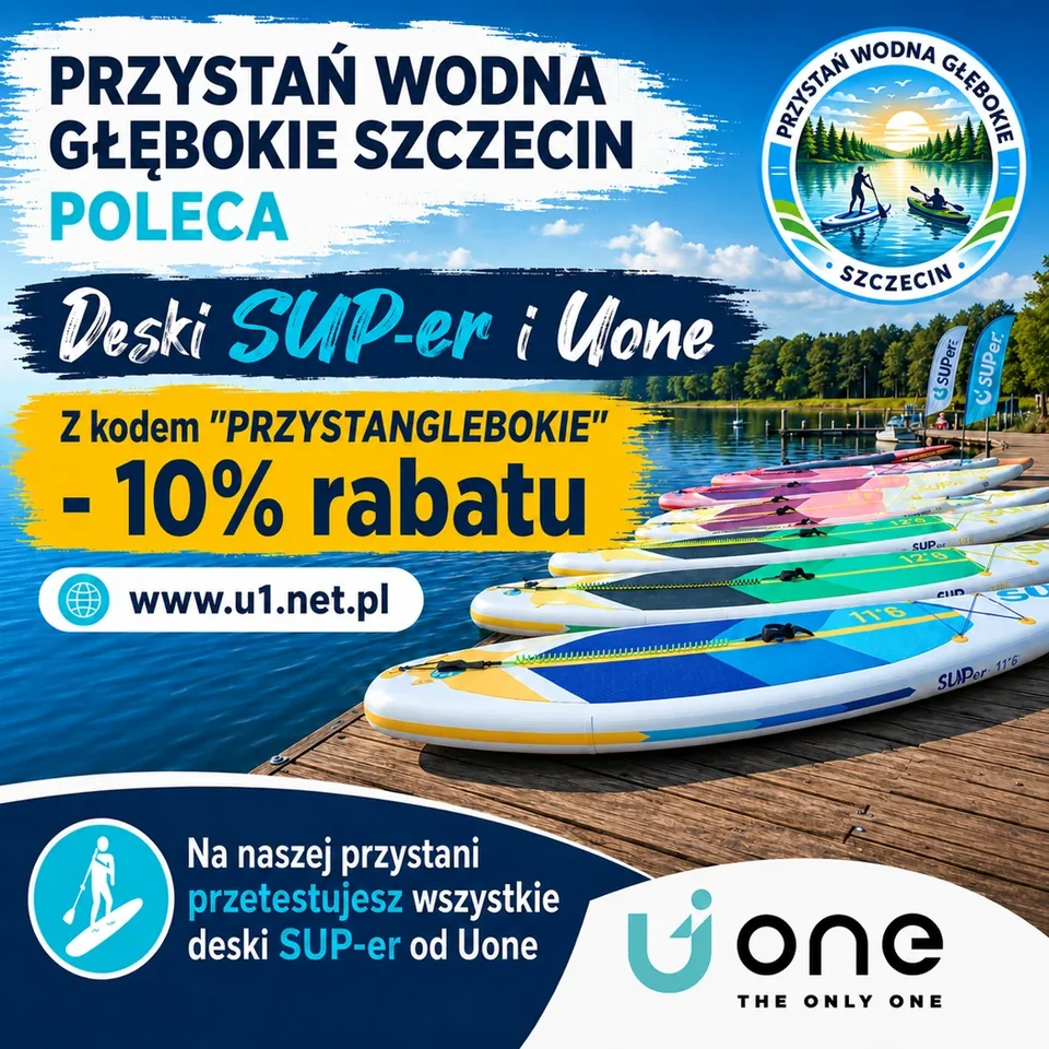 Uone i SUP-er — kod rabatowy PRZYSTANGLEBOKIE, 10% rabatu dla klientów Przystani